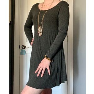 Simple Gray T-shirt Style Dress